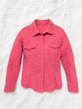 Denver Hayes Quilted Button-Front Jacket - Pink